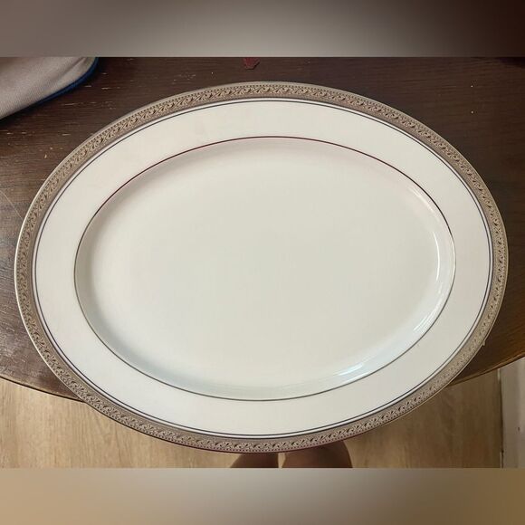 Legendary Noritake Crestwood Platinum Oval Serving Platter 14” New Fine - Picture 5 of 6